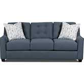 Elliott 80" Sofa in Blue Chenille Fabric